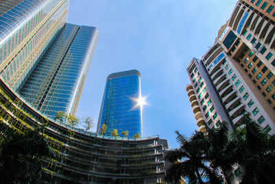 Low angle view of modern building against sky