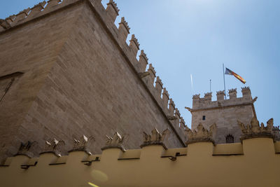 Low angle view of old building against sky