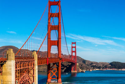 Golden gate bridge over san francisco bay against sky