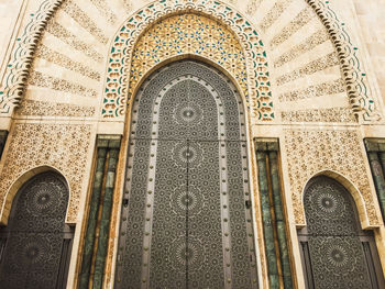 Closed doors of patterned building