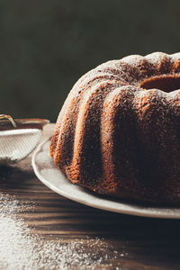 Close-up of cake on table