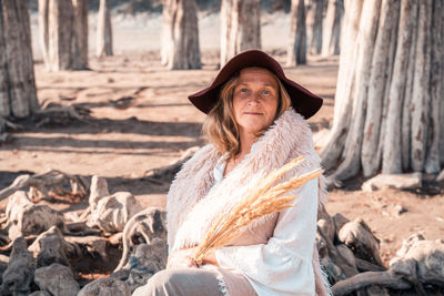 Portrait of woman in hat