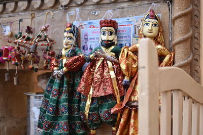 Toys for sale at market stall