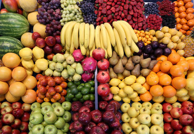 Various fruits in market stall