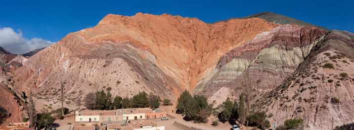 Panoramic view of rocky mountains against sky