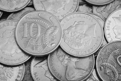 Full frame shot of coins