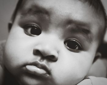 Close-up portrait of cute baby