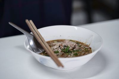 Close-up of meal served in bowl