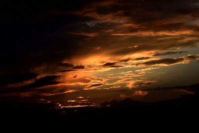 Scenic view of dramatic sky during sunset