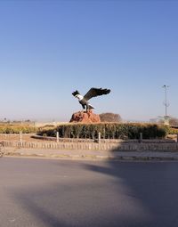 Sculpture of eagle's take off