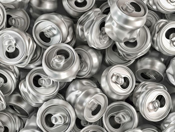 Full frame shot of drink cans