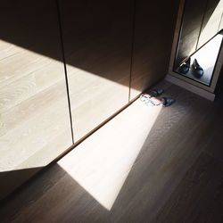 High angle view of hardwood floor