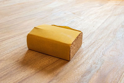 High angle view of bread on table