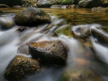 View of rocks in river