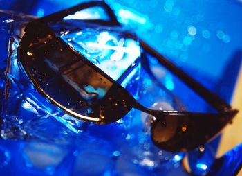 Close-up of water drops on glass