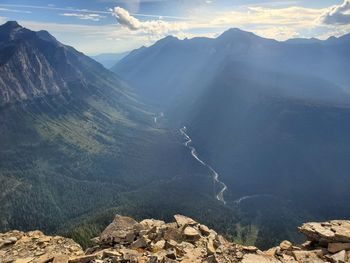 Scenic view of mountains against sky