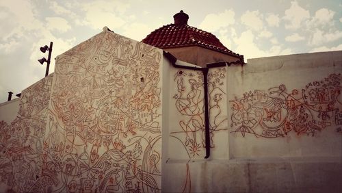 Low angle view of built structure against the sky