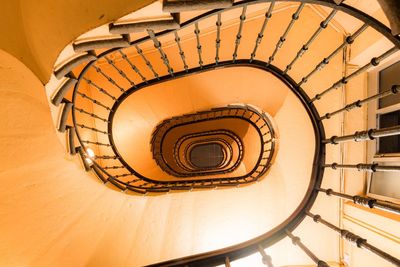 Low angle view of spiral staircase