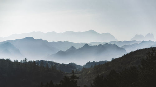 Scenic view of mountains against sky