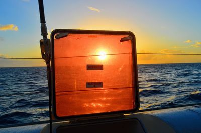 View of sea against sky during sunset