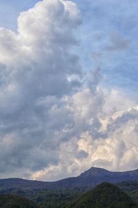 Low angle view of mountains against sky