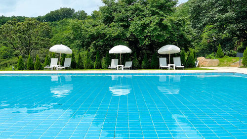 High angle view of swimming pool