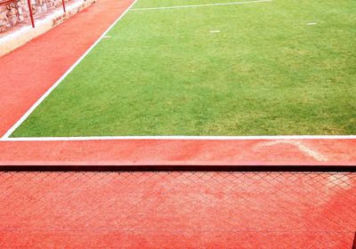 High angle view of grassland