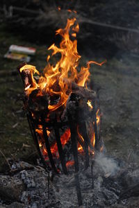 Close-up of bonfire