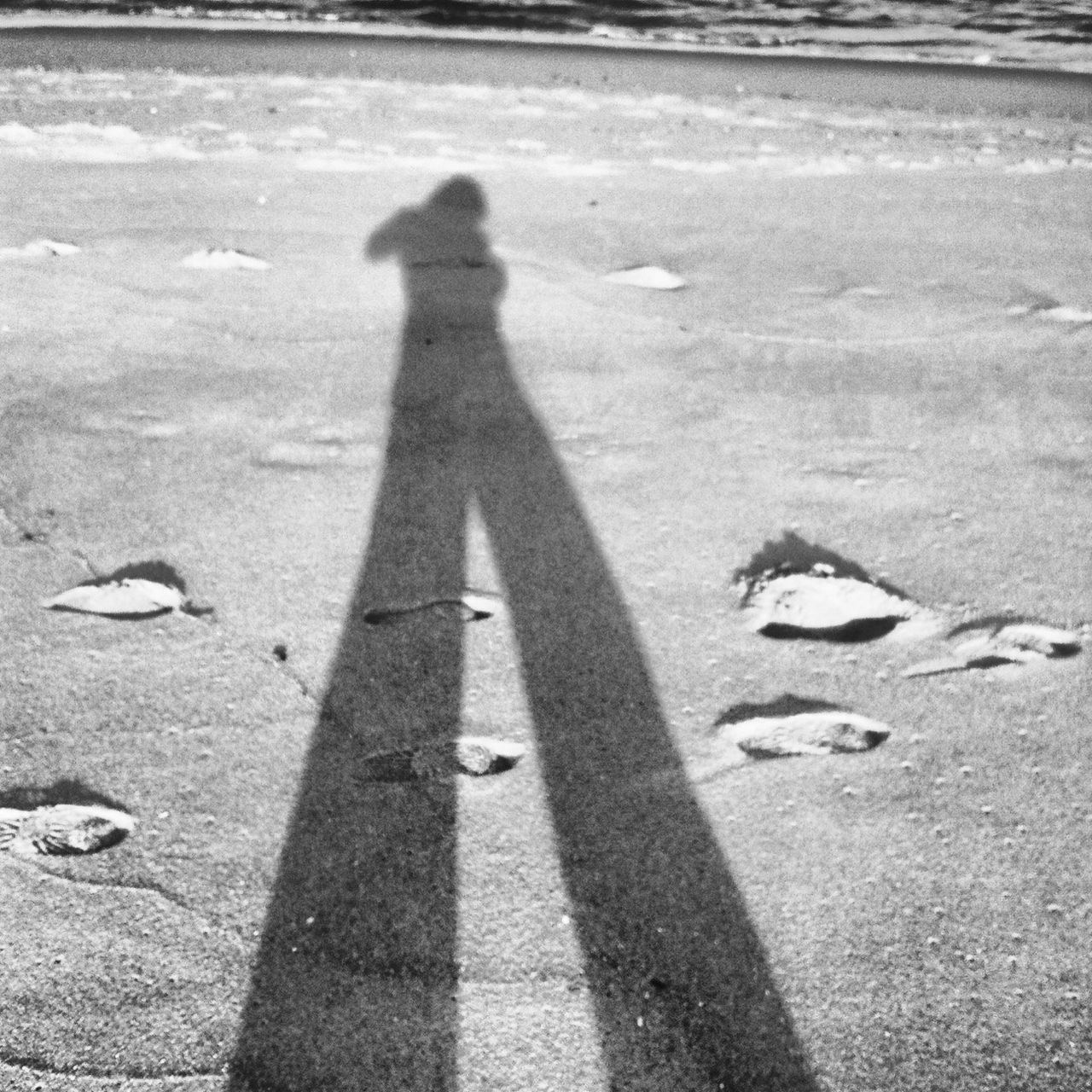 shadow, focus on shadow, sunlight, street, high angle view, road, asphalt, unrecognizable person, road marking, outdoors, day, lifestyles, standing, leisure activity, human representation, men, footpath, ground