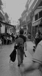 Woman standing in city