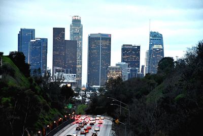 View of skyscrapers in city