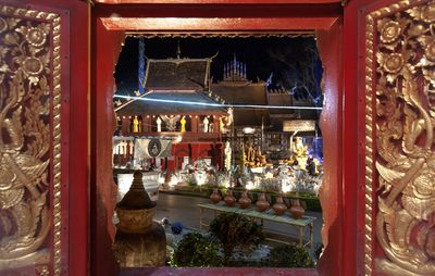 View of ornate glass window