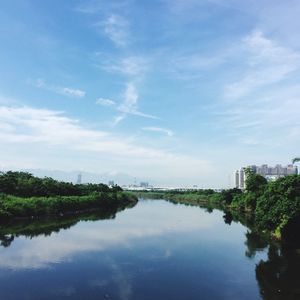 Scenic view of river against sky