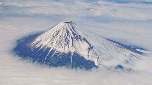 Close-up of snow covered landscape against the sky