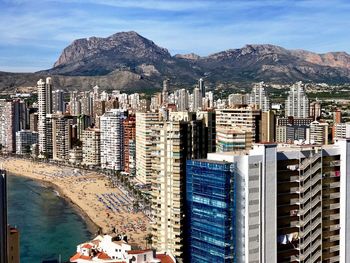 Aerial view of buildings in city