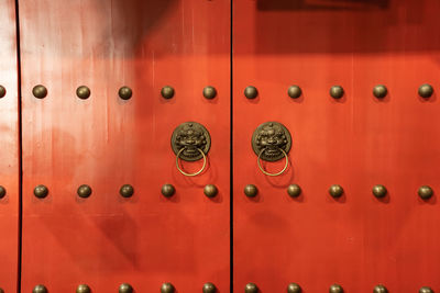 Ancient chinese wooden gate and door overhand ring