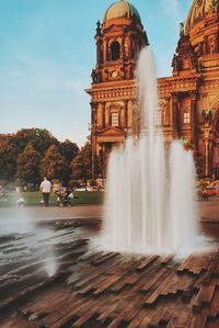 Fountain in front of temple