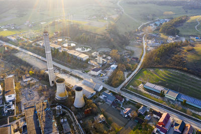 High angle view of cityscape