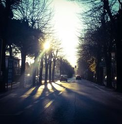 Road passing through city