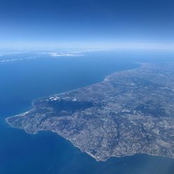Aerial view of sea against sky