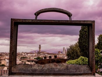 View of buildings against cloudy sky