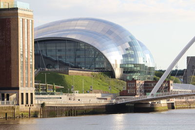 Bridge over river in city