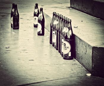 Empty benches in the dark