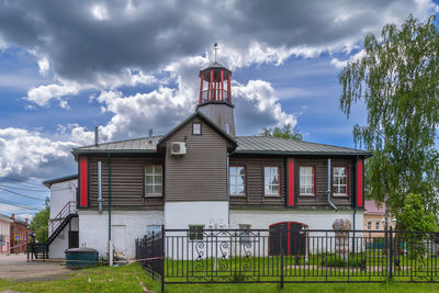 Former fire station in the village of vyatskoe, russia