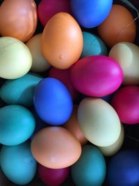 Close-up of multi colored easter eggs