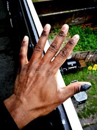 Close-up of man hand
