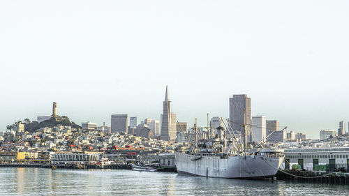 City skyline against clear sky