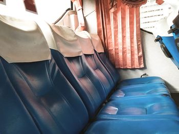 High angle view of clothes hanging in store