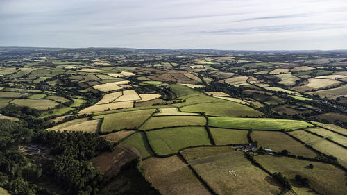 High angle view of townscape against sky
