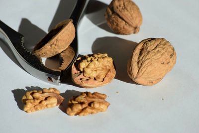 High angle view of cookies on table